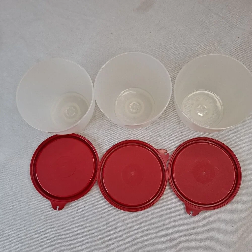 Tupperware Condiment Caddy Red/Clear Picnic Camping